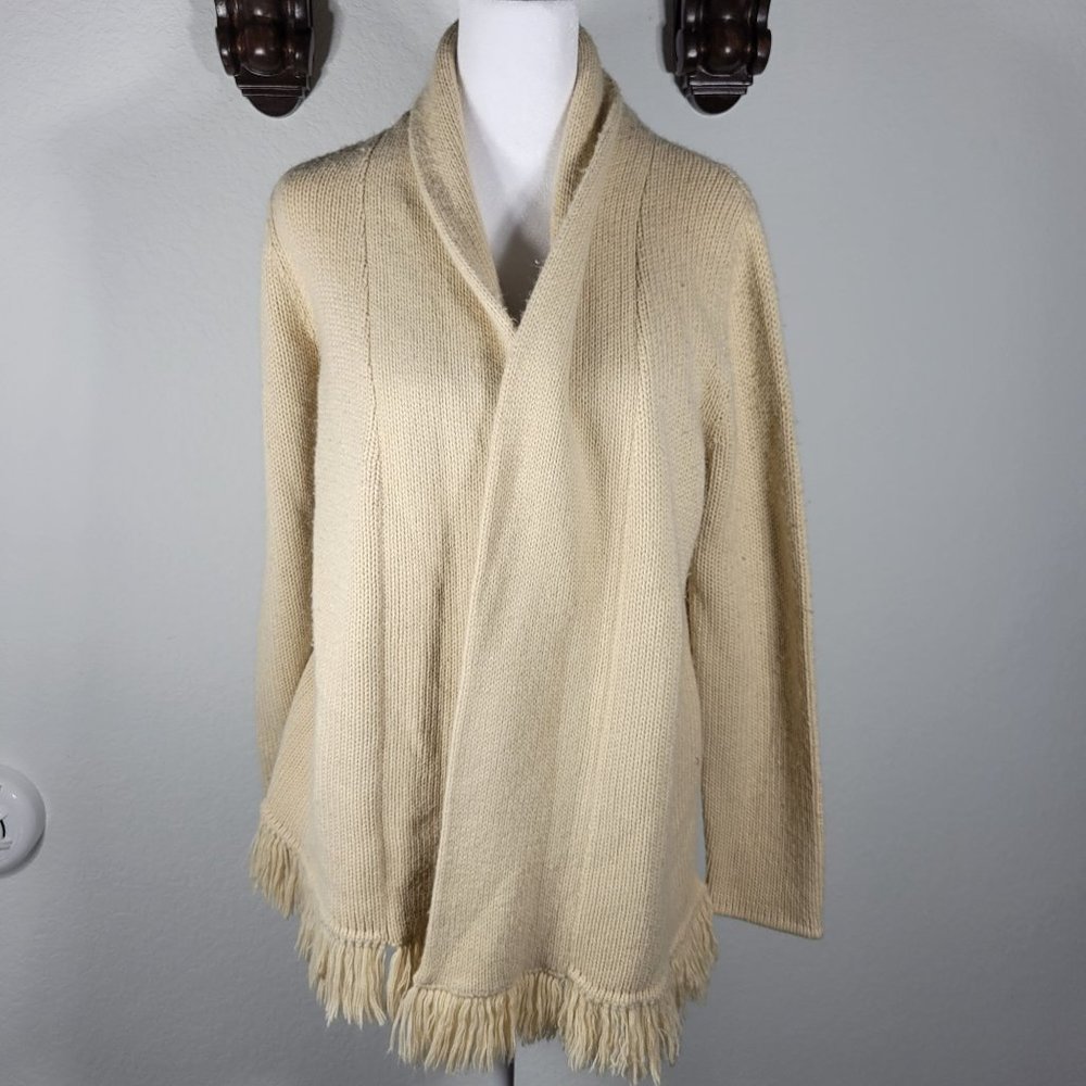 Designers Originals M Women Luxelon Open front cardigan fringe hem - Picture 4 of 8